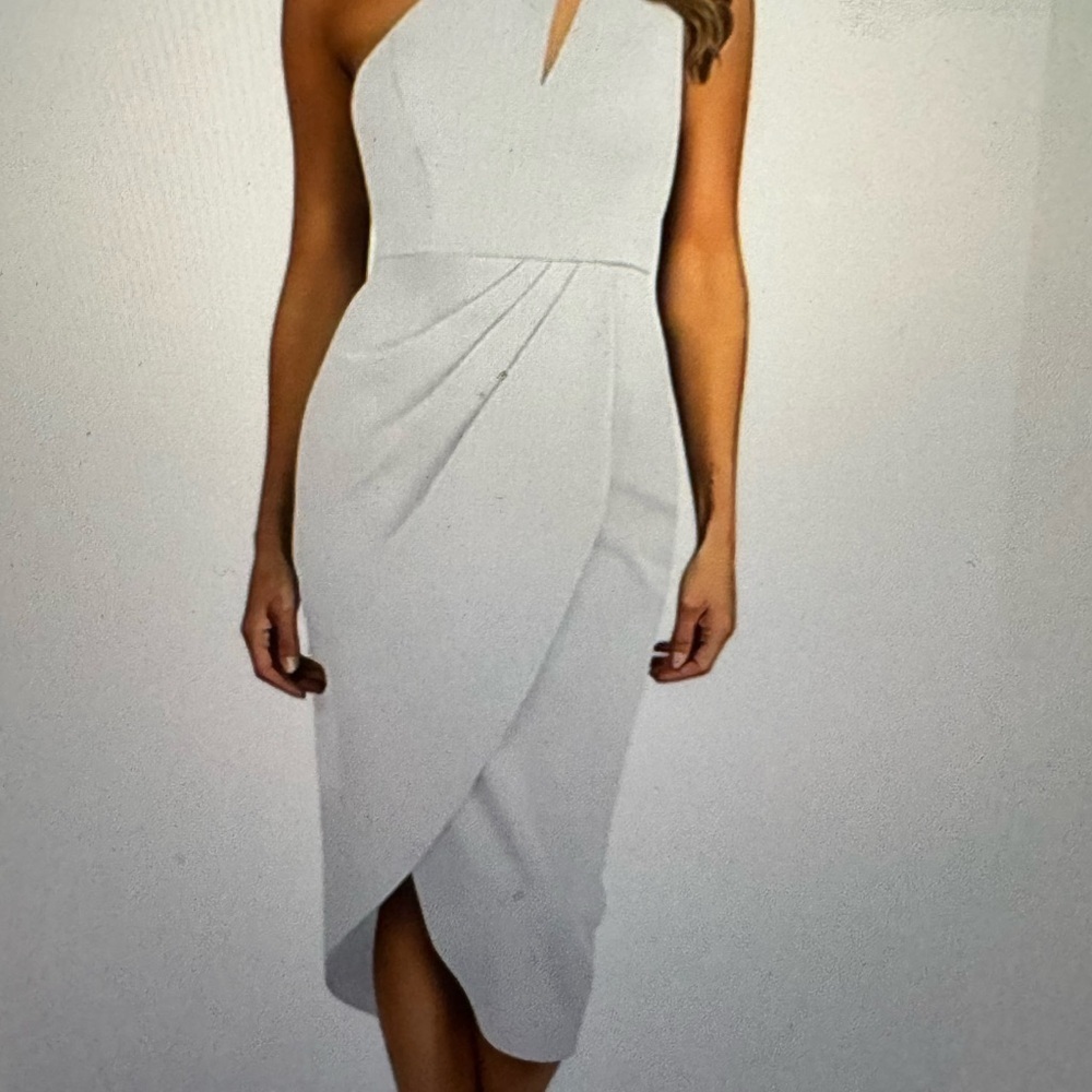 PrettyGarden Cream Asymmetrical Wrap Pencil Skirt Women’s Small NWT Midi